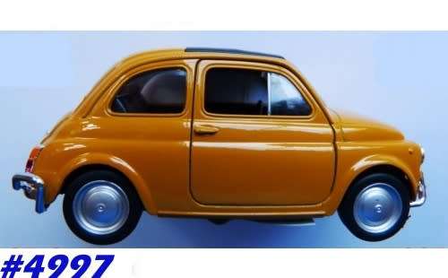 FIAT nuova 500 1959 orange-mustard 1/43 Welly NEW+boxed  #4997 instant wheels