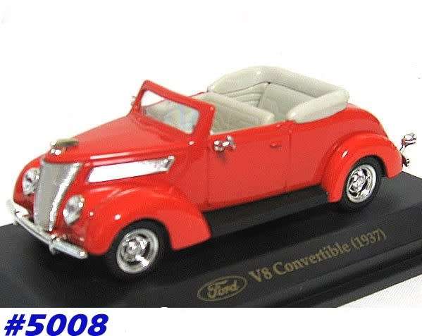 Ford V8 Convertible 1937 red 1/43 Road  Signature NEW+boxed  #5008 instant wheels
