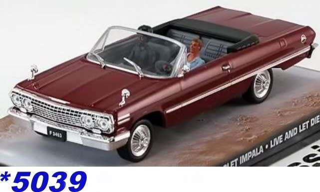 Chevrolet Impala convertible 1963 (007 Live + let die) red 1/43 IXO NEW+boxed *5039 instant wheels