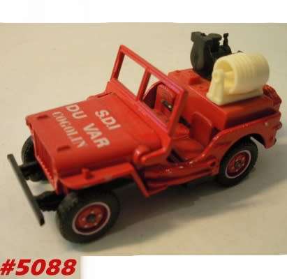 Willy`s Jeep (Fire Emergency) 1943 red 1/43 Solido NEW+showcased  #5088 instant wheels