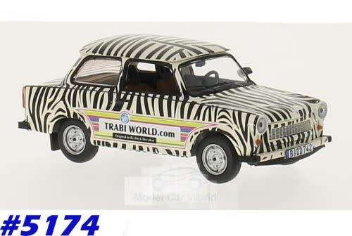 Trabant 601 1970 IXO TrabiWorld Zebra pattern 1/43 IXO NEW+boxed  #5174 instant wheels