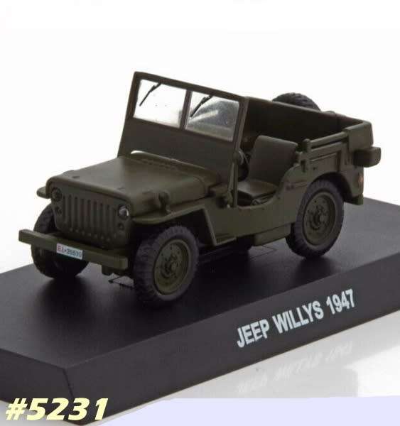 Willis Jeep 1947 green 1/43 IXO/DeAgostini NEWinBLISTER  #5231 instant wheels