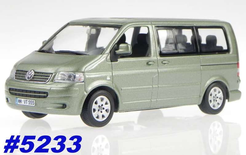 Volkswagen T5 Multivan 2003 green-met 1/43 Minichamps NEW+boxed  #5233 instant wheels