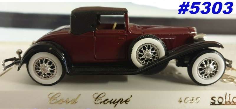 Cord Coupe L29 Spider  1929 dk.red. Solido 1:43 NEW+boxed  #5303 instant wheels