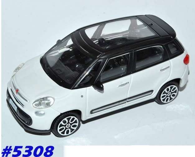 Fiat 500 L minivan 2013 white+black 1:43 Bburago/IT NEW+boxed  #5308 instant wheels