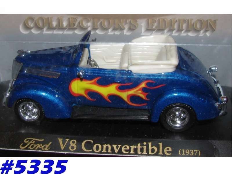 Ford V8 Convertible Street Rod 1937 blue 1/43 Road Signature NEW+boxed  #5335 instant wheels