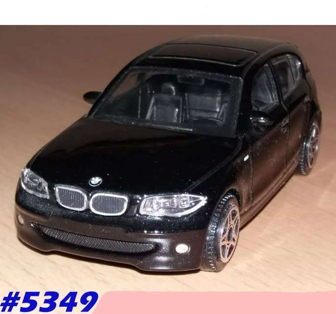 BMW 120d (1 Series/E87) 2010 black 1/43 Bburago NEW+showcased  #5349 instant wheels