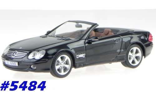 Mercedes-Benz SL 600 (R230) open cabrio 2003 black 1/43 IXO NEW+boxed #5384 instant wheels