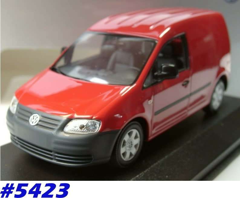 Volkswagen Caddy Panelvan 2005 red 1/43 Minichamps NEW+boxed  #5423 instant wheels