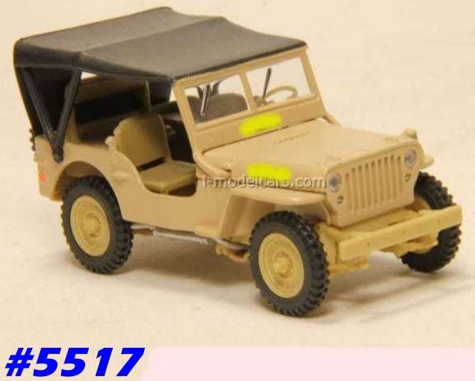 Willys Jeep 1948 beige 1/43 Cararama NEW+boxed  #5517 instant wheels