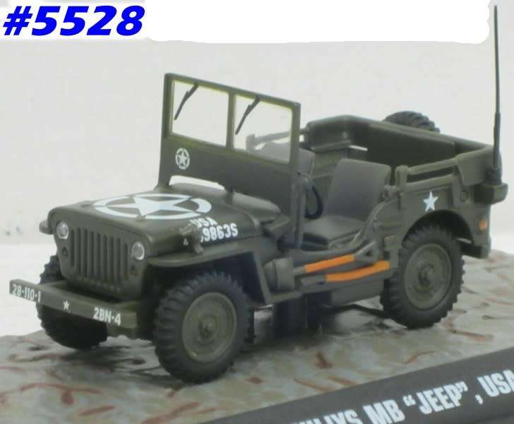 Willys MB Jeep US Army 1941  army-green 1/43 Atlas NEW+boxed  #5528 instant wheels