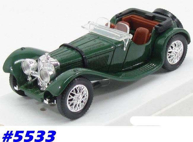 Jaguar SS100 Roadster 1938 Brit Racing Green 1/43 Solido NEW+boxed #5533 instant wheels