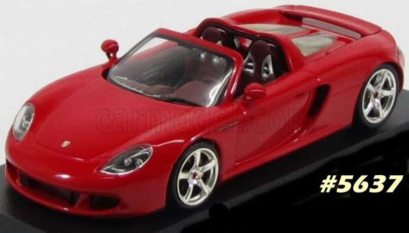 Porsche Carrera GT Spyder 2003 red 1/43 Bburago-HiSpeed NEW+reblistered  #5637 instant wheels