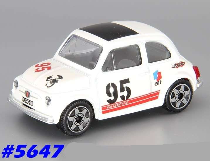 Fiat 500 #95 callenge 1957 white 1/43 Bburago NEW+reblistered  #5647 instant wheels
