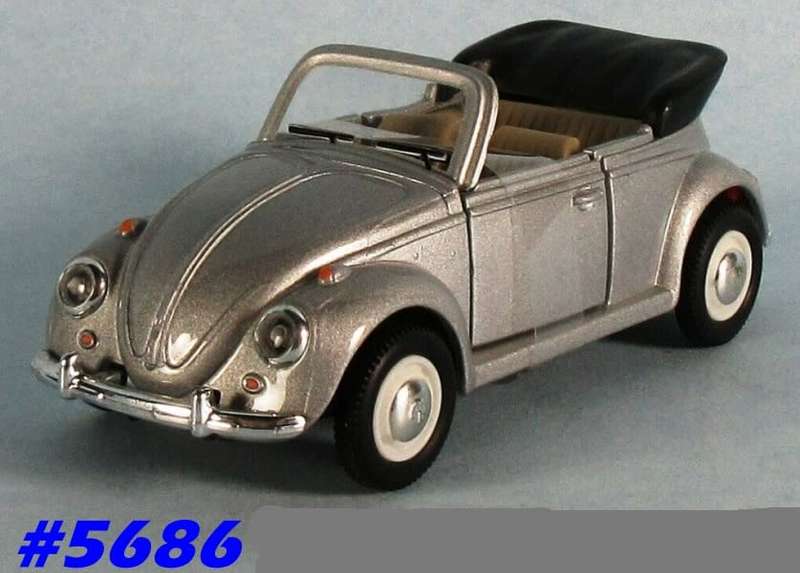 Volkswagen Beetle Cabrio 1969 silver 1/43 H`well NEW+reblistered  #5686 instant wheels