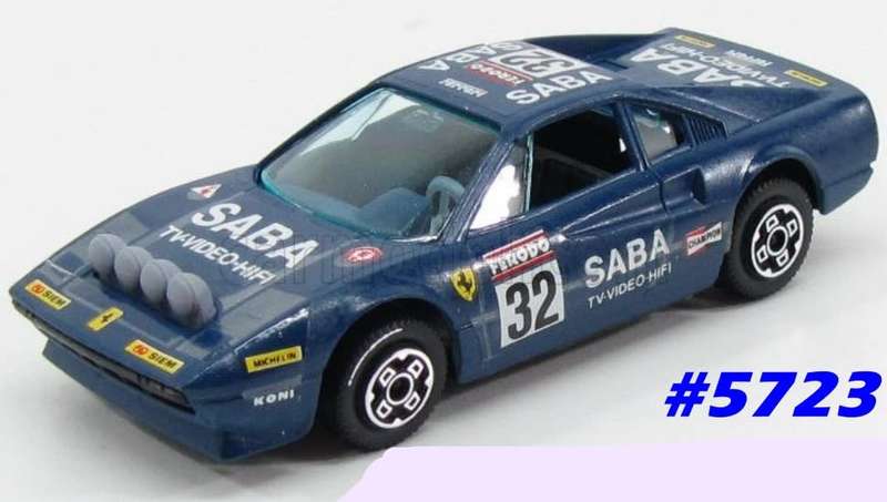 Ferrari 308 GTB MilleMiglia 1983 blue 1/43 Bburago NEW+reblistered  #5723 instant wheels