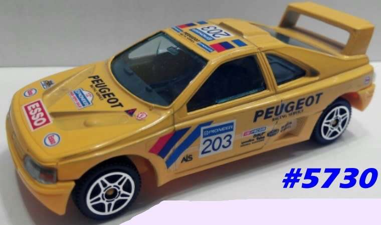 Peugeot 405 Turbo16 Paris-Dakar 1990 yellow 1/43 Bburago NEW+reblistered  #5730 instant wheels