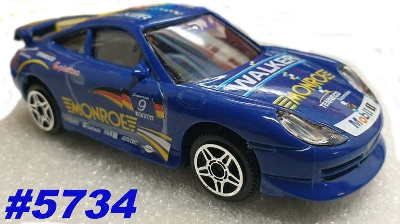 Porsche 911 Carrera WALKER MONROE RACING blue 1/43 Bburago NEW+reblistered #5734 instant wheels