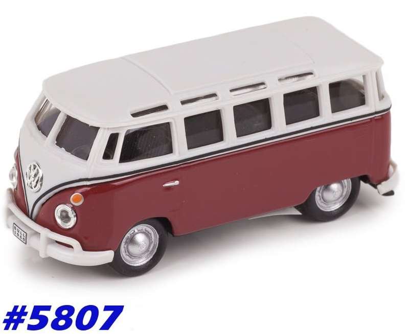 Volkswagen T1 Samba Bus 1962 dark-red 1/43 Cararama NEW+boxed  #5807 instant wheels