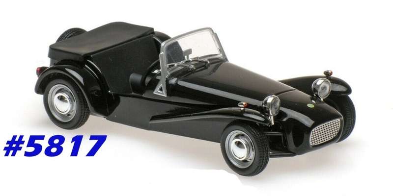 Lotus Super Seven 1968 black 1/43 Maxichamps NEW+boxed  #5817 instant wheels