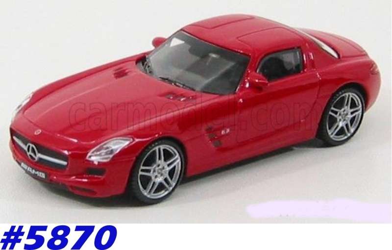 MERCEDES BENZ - SLS COUPE 6.3 AMG (C197) 2009 red 1:43 Mondo Motors NEW+boxed #5870 instant wheels