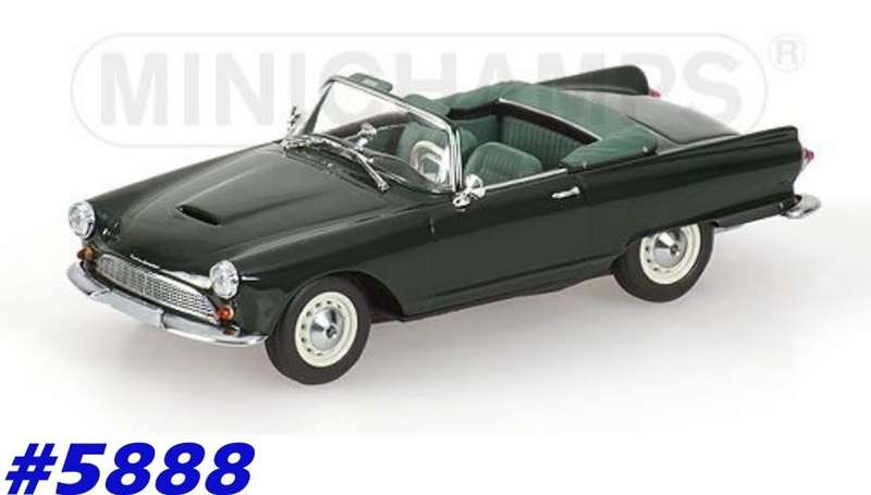 Auto Union DKW 1000 SP Roadster 1961 dk.green 1:43 Minichamps NEW+boxed  #5888 instant wheels