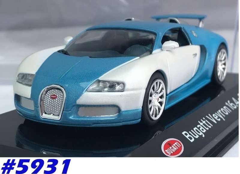 Bugatti Veyron 16.4 2005 blue+white-met 1:43 IXO NEW+boxed  #5931 instant wheels