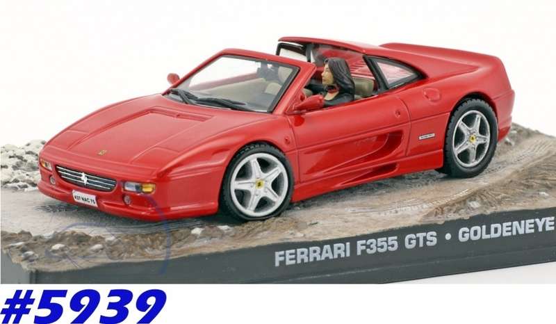 Ferrari F355 GTS Spider open 1995 red (JBond/007) 1:43 IXO NEW+boxed #5939 instant wheels
