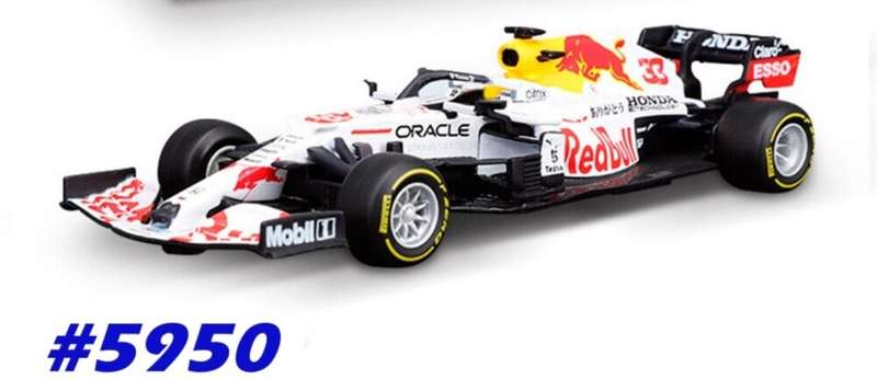 RED Bull Racing RB16B F1 2021 #33 Max Verstappen 1/43 Bburago NEW+boxed #5950 instant wheels