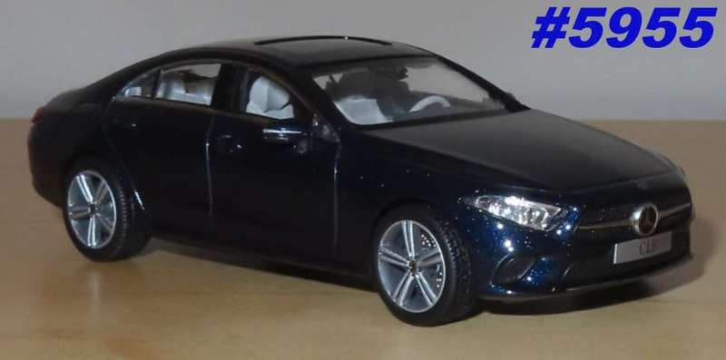 Mercedes-Benz CLS (C257) 2018 blue-metallic 1:43 Norev NEW+boxed *5955 instant wheels