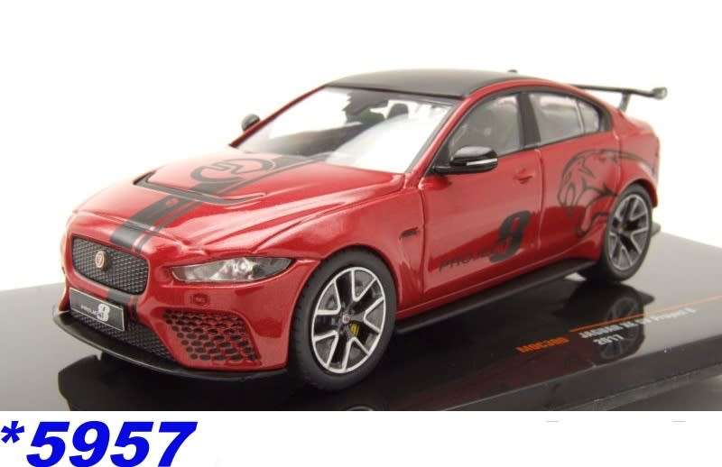 Jaguar XE SV Project 8 2017 dark red-metallic 1:43 IXO NEW+boxed *5957 instant wheels