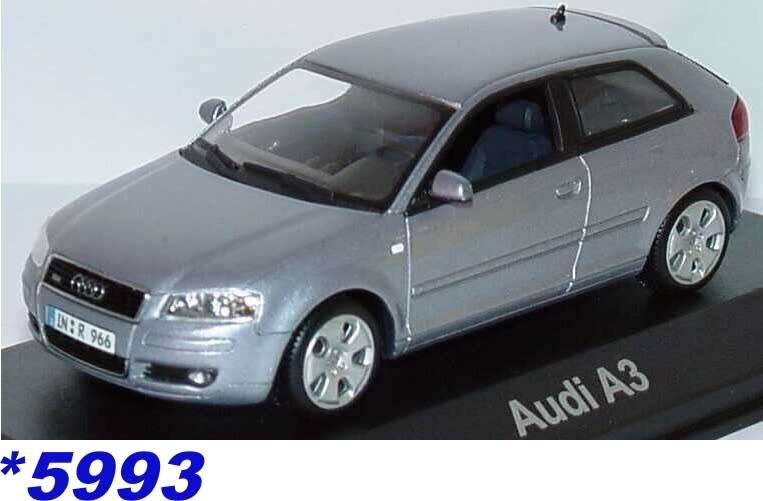 Audi A3 8P V6 3.2 quattro DSG 2-door Akoya silver 2012 1/43 Minich`s NEW+boxed *5993 instant wheels