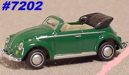 Volkswagen Beetle Cabriolet 1961 green 1/72 Schuco NEW+boxed  #7202 instant wheels