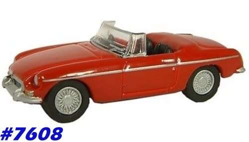 MG B Roadster 1964 red 1/76 OXFORD NEW+boxed  #7608 instant wheels