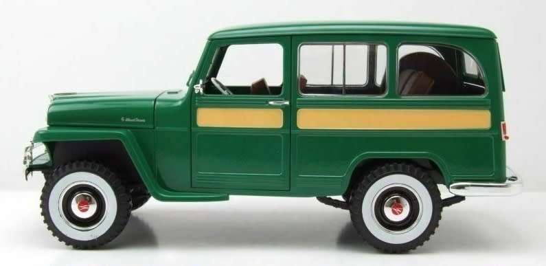 Willys Jeep Stationwagon 1955 green-met 1/18 Rd.Legends-Yat Ming NEW+boxed  #8046 instant wheels