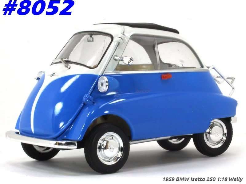 BMW Isetta 250 1955 blue+white 1/18 Welly NEW+boxed  #8052 instant wheels