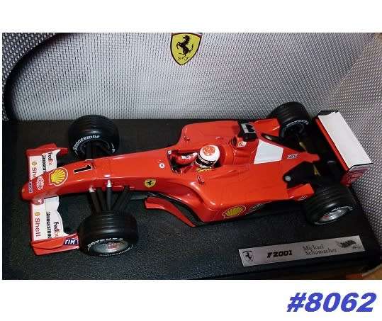 Ferrari F1 F2001 MSC #1 2001 (white helmet) 1/18 HotWheels Racing NEW+boxed #8062 instant wheels