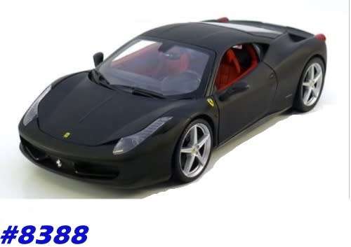 Ferrari 458 Italia flatback 2010 matte-black 1/18 HotWheels NEW+boxed   #8388 instant wheels