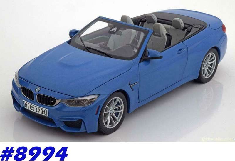 BMW M4 (F83) Cabriolet 2015 blue-met 1/18 Paragon NEW+boxed  #8994 instant wheels
