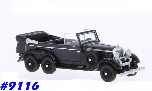 Mercedes-Benz G4 (W31) 6x6 1938 anthratcite 1/87 BOS-Models NEW+boxed #9116 instant wheels
