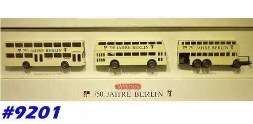 Doubledecker Bus (set of 3) 750 years BERLIN 1/87 Wiking NEW  #9201 instant wheels