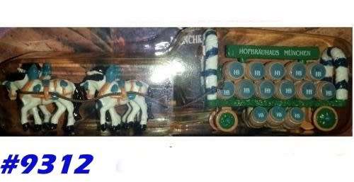 Oktoberfest Beer 4-Horsewagon Hofbraeu Munich 1/87 Herpa-Grell NEWinBlister   #9312 instant wheels