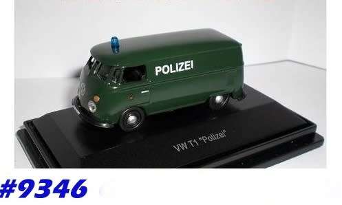 Vokswagen T1 panel van POLIZEI 1/87 Schuco NEW+boxed  #9346 instant wheels