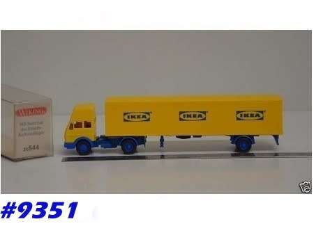 Mercedes-Benz horse + 1-axle IKEA trailer 1/87 Wiking NEW #9351 instant wheels