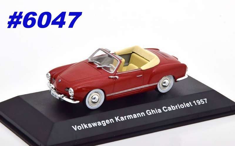 Volkswagen Karmann Ghia I (1300) Cabriolet 1957 red 1/43 Altaya/IXO #6047 instant wheels