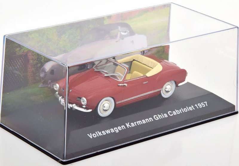 Volkswagen Karmann Ghia I (1300) Cabriolet 1957 red 1/43 Altaya/IXO #6047 instant wheels