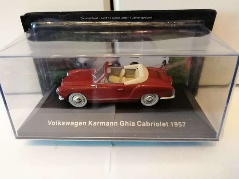 Volkswagen Karmann Ghia I (1300) Cabriolet 1957 red 1/43 Altaya/IXO #6047 instant wheels