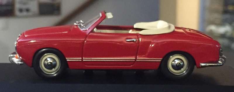 Volkswagen Karmann Ghia I (1300) Cabriolet 1957 red 1/43 Altaya/IXO #6047 instant wheels