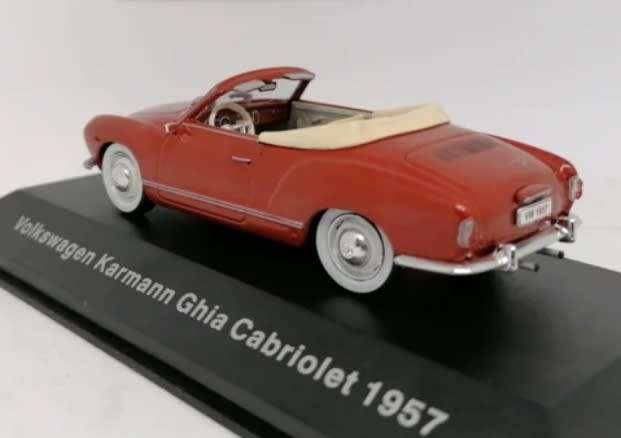 Volkswagen Karmann Ghia I (1300) Cabriolet 1957 red 1/43 Altaya/IXO #6047 instant wheels