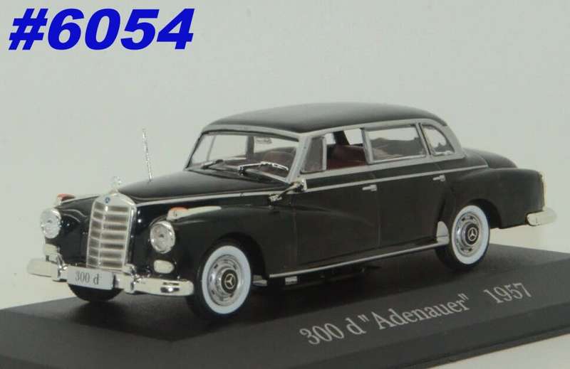 Mercedes-Benz 300d `Adenauer` W189 1957 black 1/43 IXO NEW+boxed #6054 instant wheels